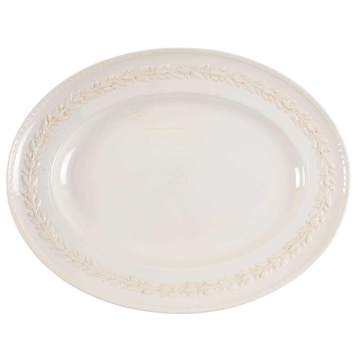 Laurel (Cream Color on Cream Color) 16" Oval Serving Platter by Wedgwood-1