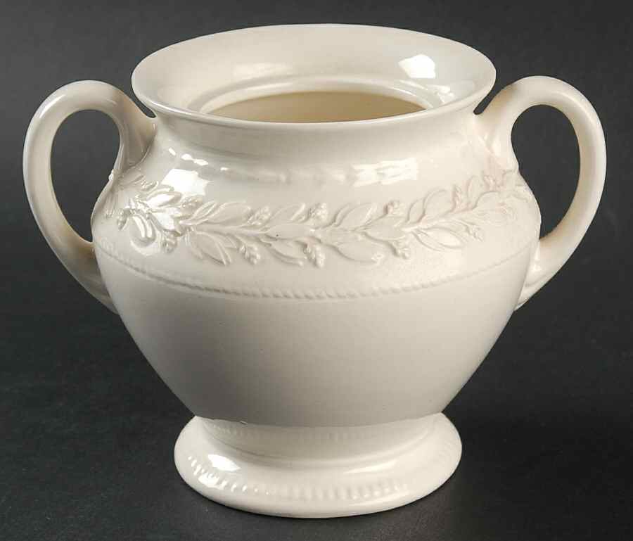 Laurel (Cream Color on Cream Color) Sugar Bowl No Lid by Wedgwood-1