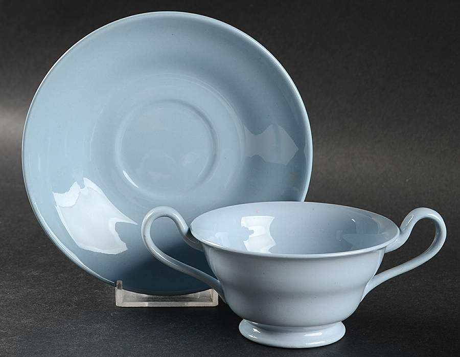 Lavender Footed Bouillon Cup & Saucer by Wedgwood-1