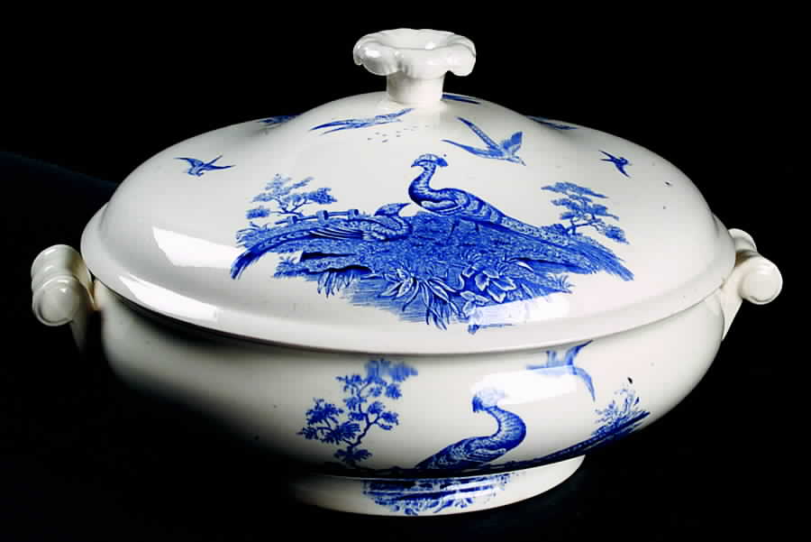 Liverpool Birds Blue Round Covered Vegetable by Wedgwood-1