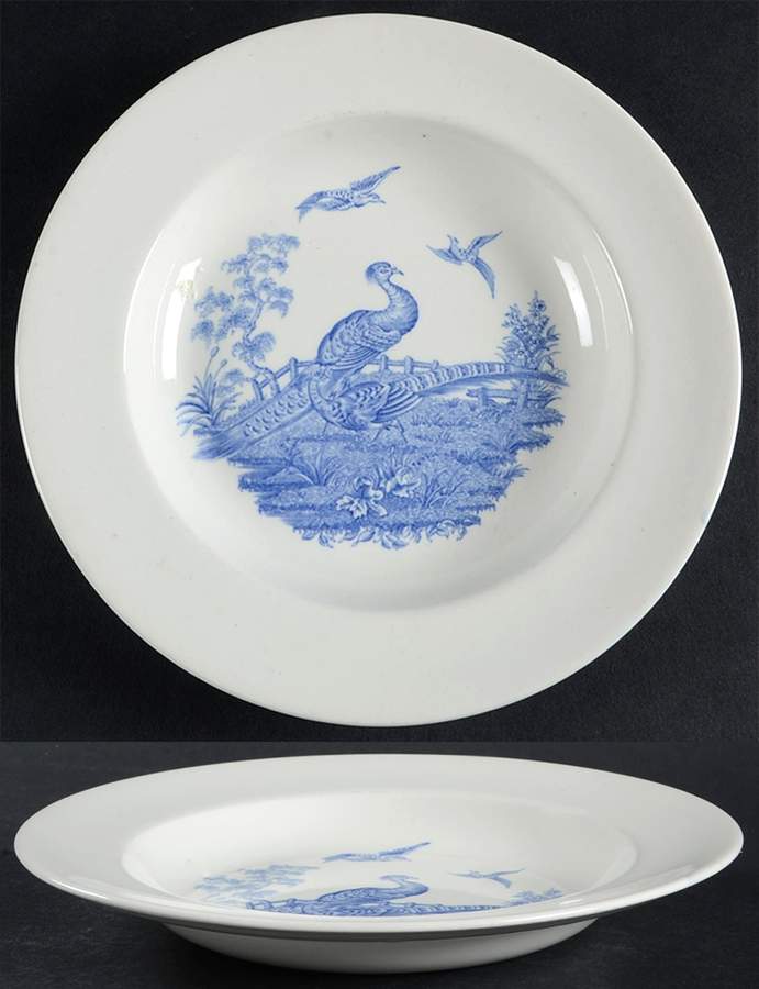 Liverpool Birds Blue Rim Soup Bowl by Wedgwood-1
