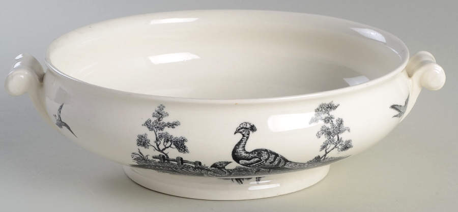 Liverpool Birds Black (No Trim) Round Vegetable No Lid by Wedgwood-1