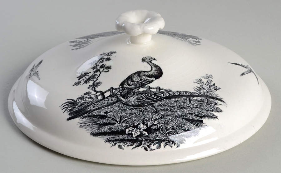 Liverpool Birds Black (No Trim) Lid for Round Vegetable by Wedgwood-1