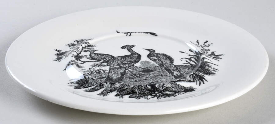 Liverpool Birds Black (No Trim) Underplate for Sauce Boat by Wedgwood-1
