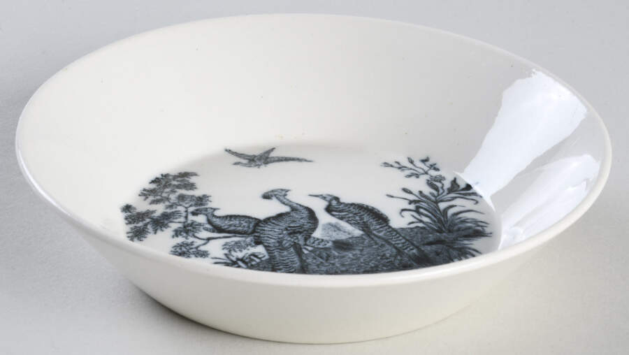Liverpool Birds Black (No Trim) Fruit/Dessert (Sauce) Bowl by Wedgwood-1