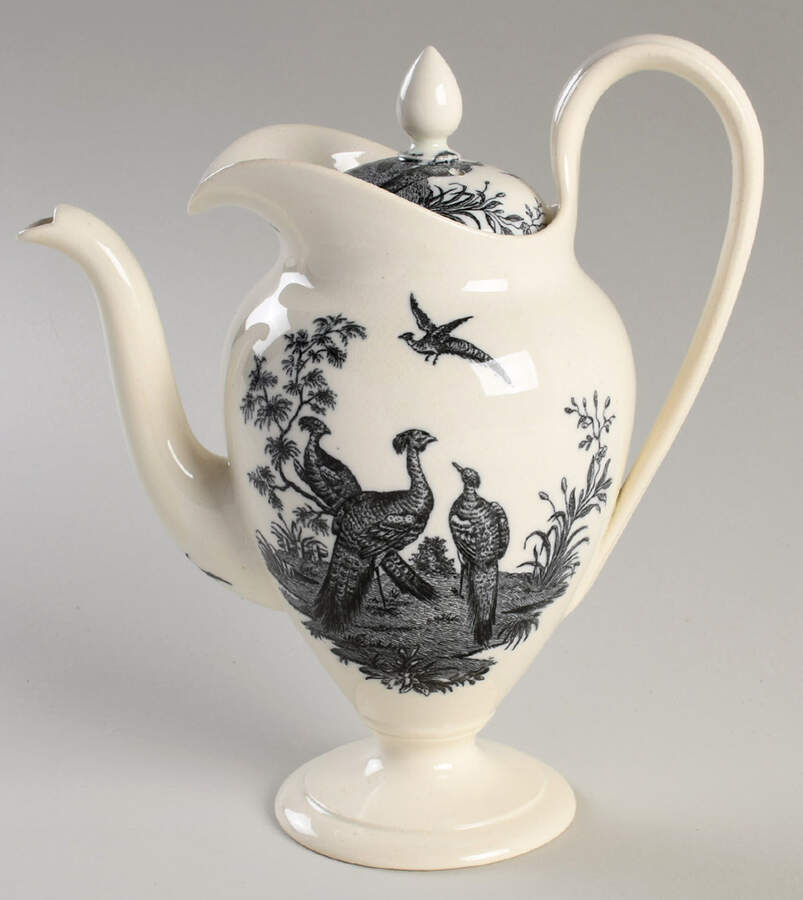 Liverpool Birds Black (No Trim) Mini Coffee Pot & Lid by Wedgwood-1