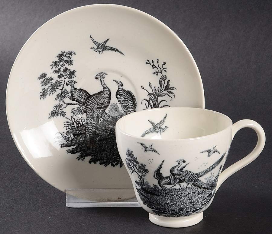 Liverpool Birds Black (No Trim) Footed Demitasse Cup & Saucer Set by Wedgwood-1