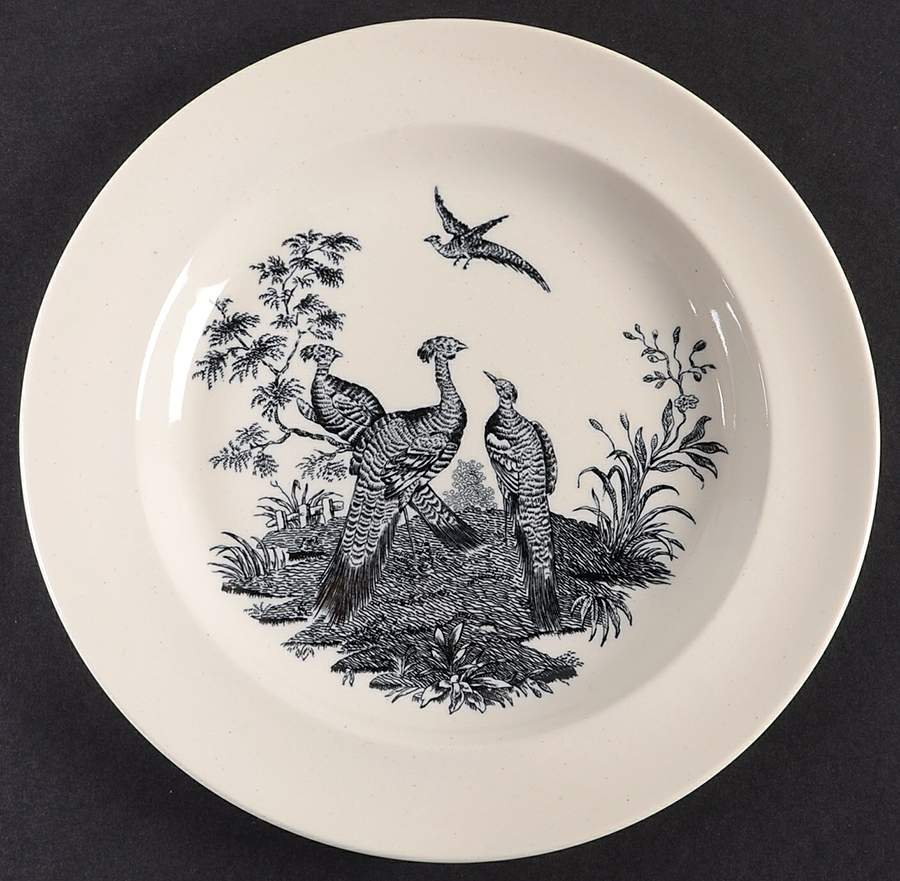 Liverpool Birds Black (No Trim) Dessert/Pie Plate by Wedgwood-1