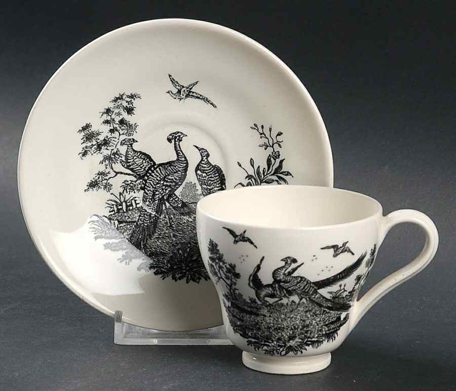 Liverpool Birds Black (No Trim) Footed Demitasse Cup & Saucer Set by Wedgwood-1
