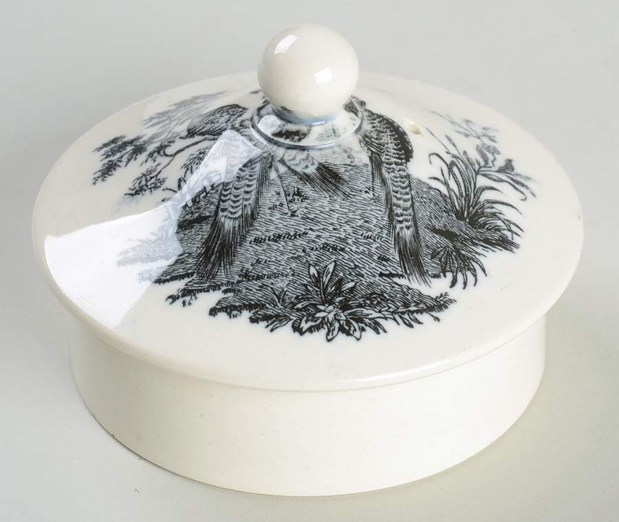 Liverpool Birds Black (No Trim) Lid for Teapot by Wedgwood-1