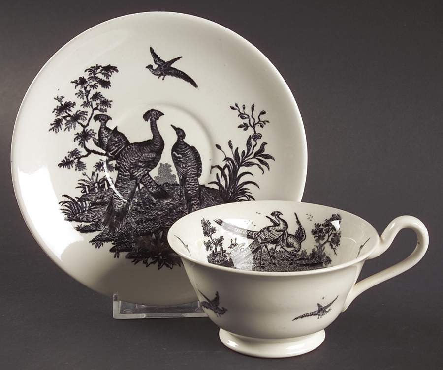 Liverpool Birds Black (No Trim) Footed Cup & Saucer Set by Wedgwood-1