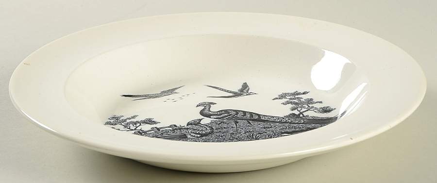 Liverpool Birds Black (No Trim) Rim Soup Bowl by Wedgwood-1