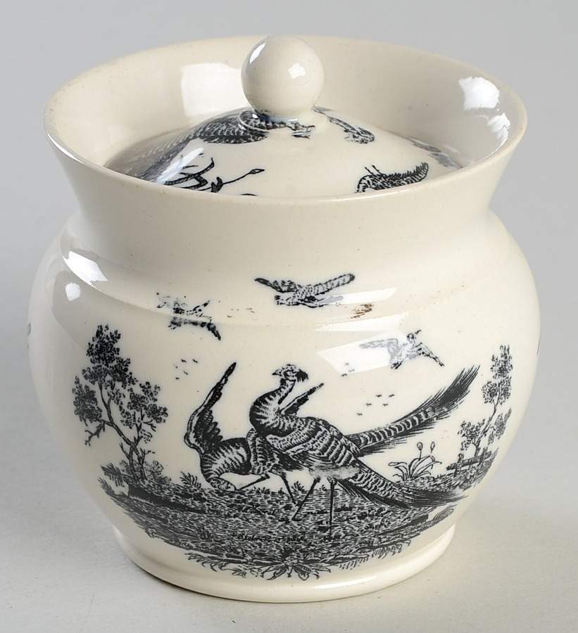 Liverpool Birds Black (No Trim) Sugar Bowl & Lid by Wedgwood-1