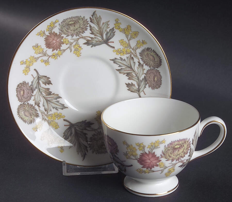 Lichfield Leigh Shape Footed Cup & Saucer Set by Wedgwood-1