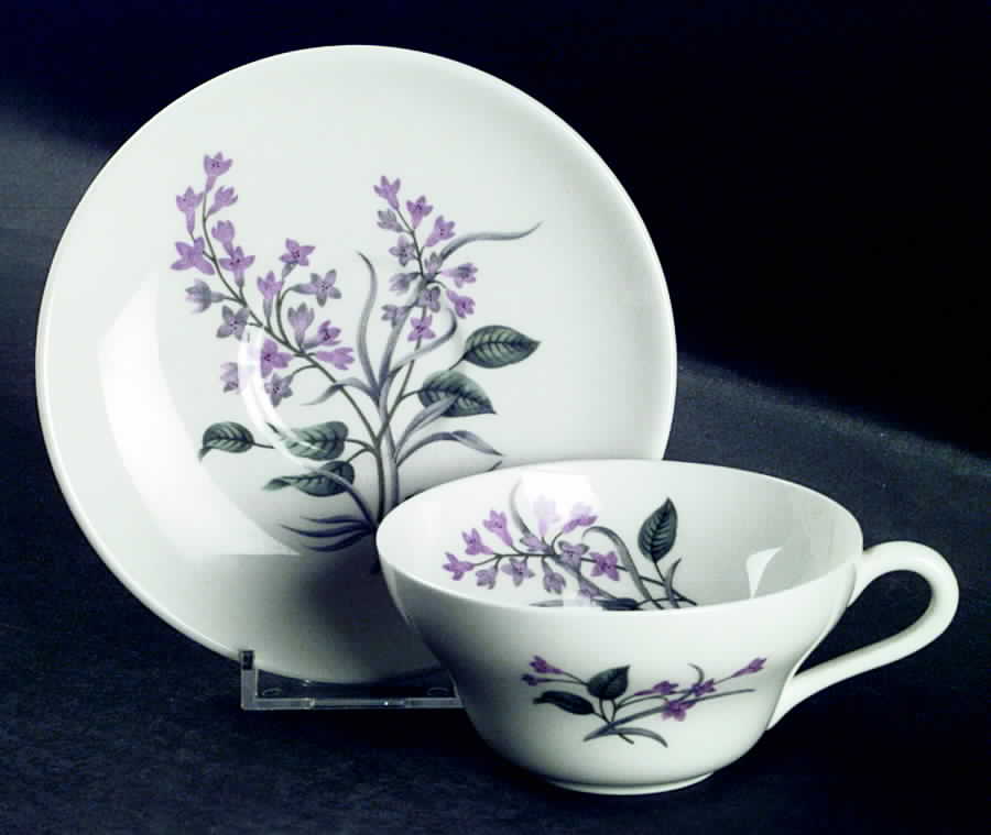 Lilac Flat Cup & Saucer Set by Wedgwood-1
