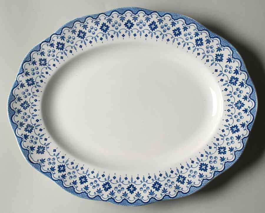 Lille Blue (No Medallion) 16" Oval Serving Platter by Wedgwood-1