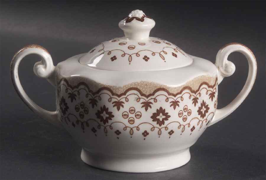 Lille Brown Sugar Bowl & Lid by Wedgwood-1