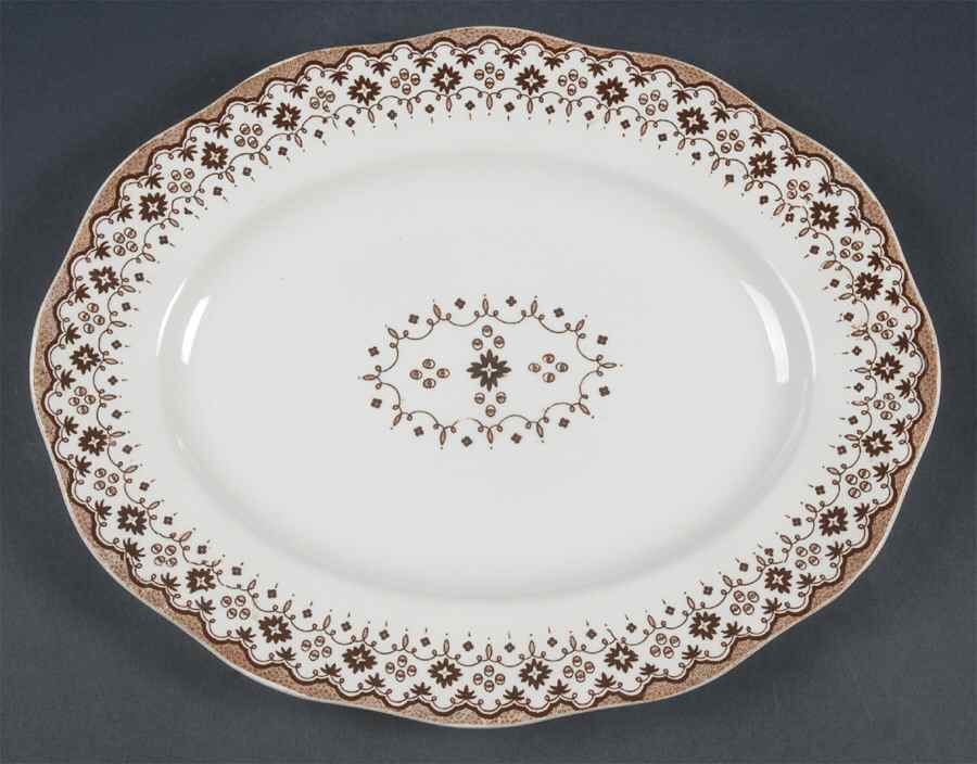 Lille Brown 12" Oval Serving Platter by Wedgwood-1