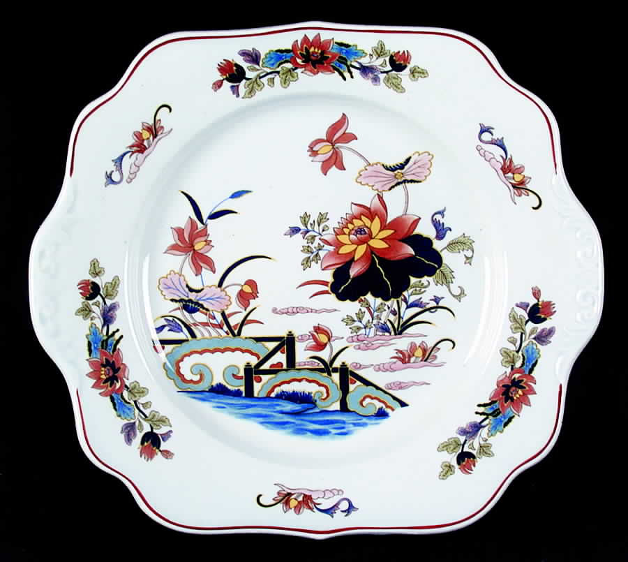 Lotus Square Handled Cake Plate by Wedgwood-1