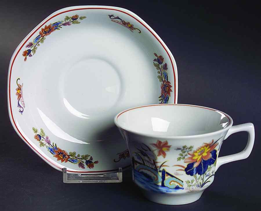 Lotus Flat Cup & Saucer Set by Wedgwood-1
