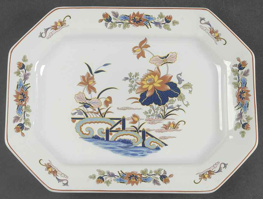 Lotus 11" Oval Serving Platter by Wedgwood-1