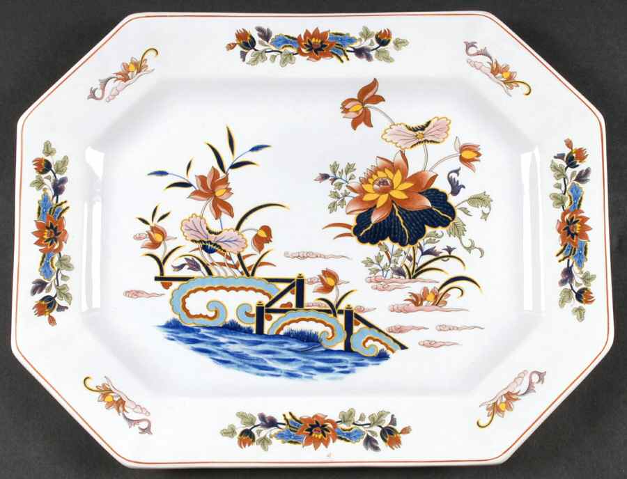 Lotus 14" Oval Serving Platter by Wedgwood-1