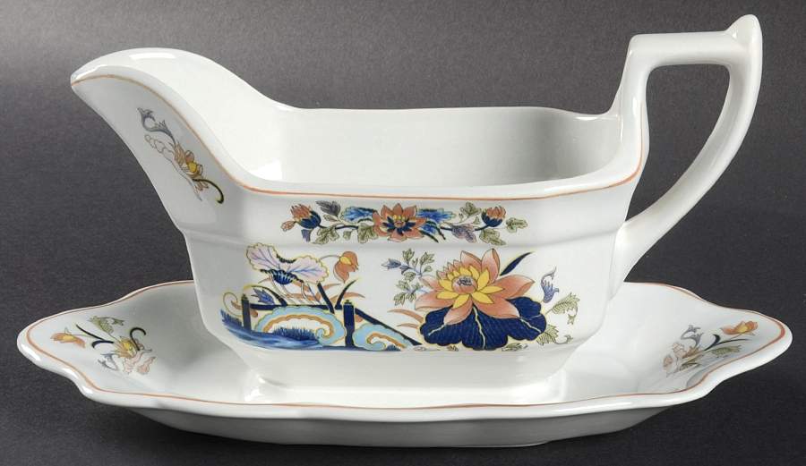 Lotus Gravy Boat with Attached Underplate by Wedgwood-1