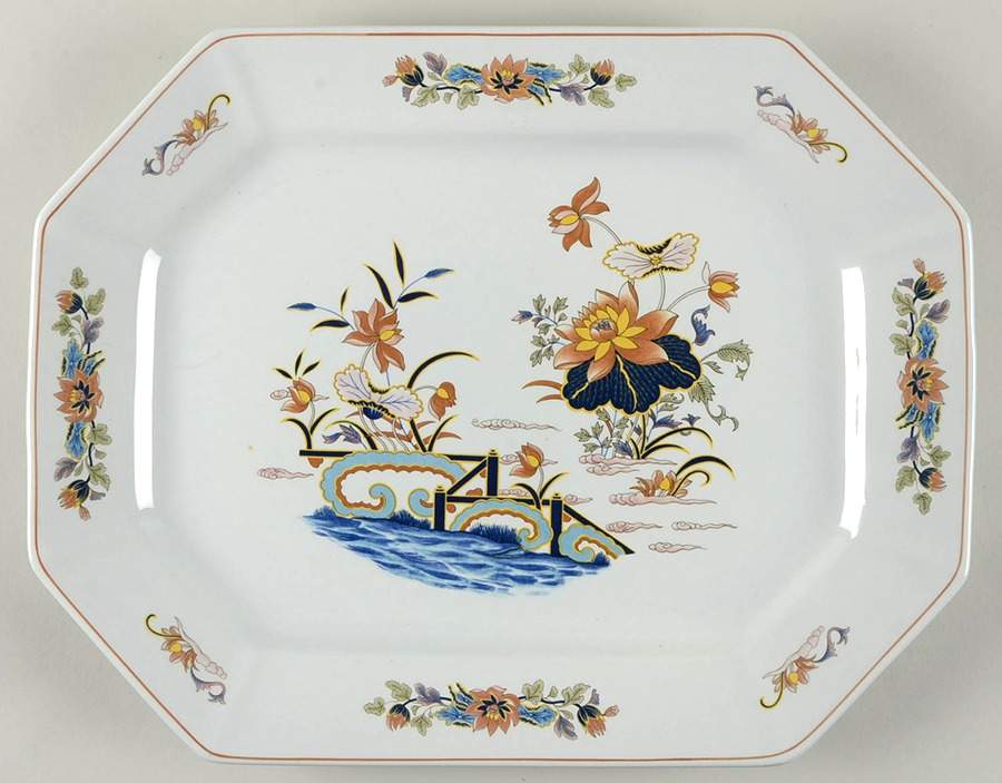 Lotus 16" Oval Serving Platter by Wedgwood-1