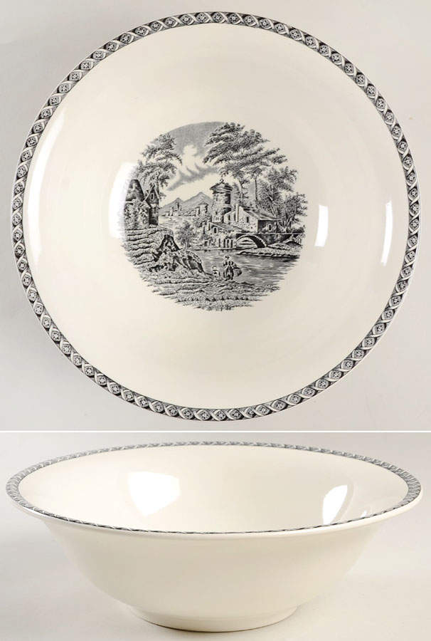 Lugano Black 9" Round Vegetable Bowl by Wedgwood-1