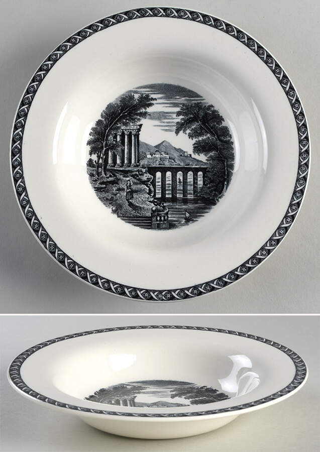 Lugano Black Rim Soup Bowl by Wedgwood-1