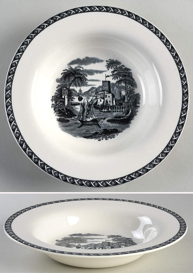 Lugano Black Rim Soup Bowl by Wedgwood-1