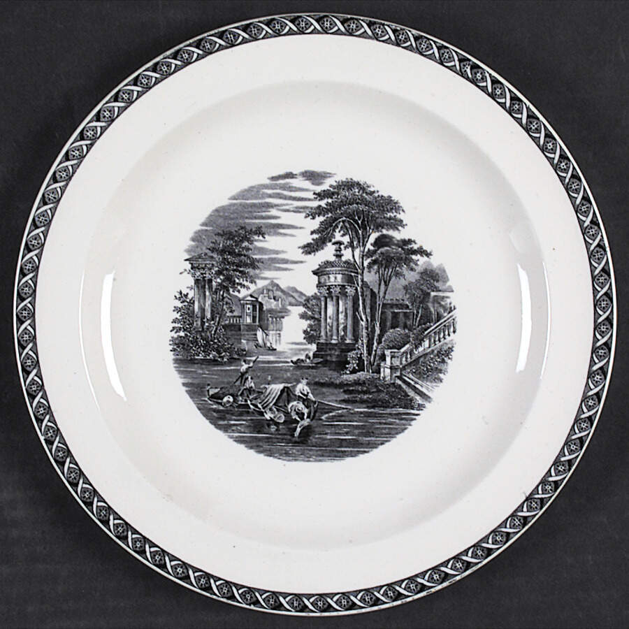 Lugano Black Luncheon Plate by Wedgwood-1