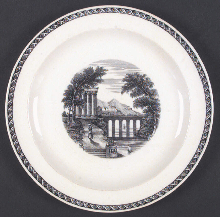 Lugano Black Luncheon Plate by Wedgwood-1