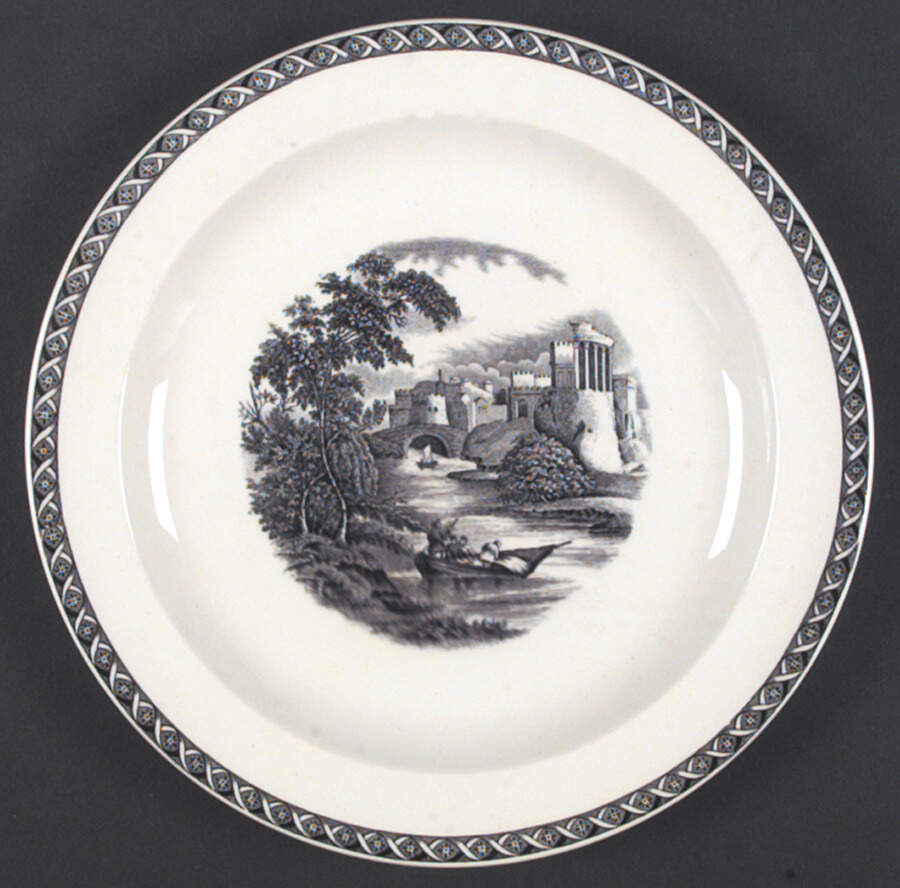 Lugano Black Luncheon Plate by Wedgwood-1