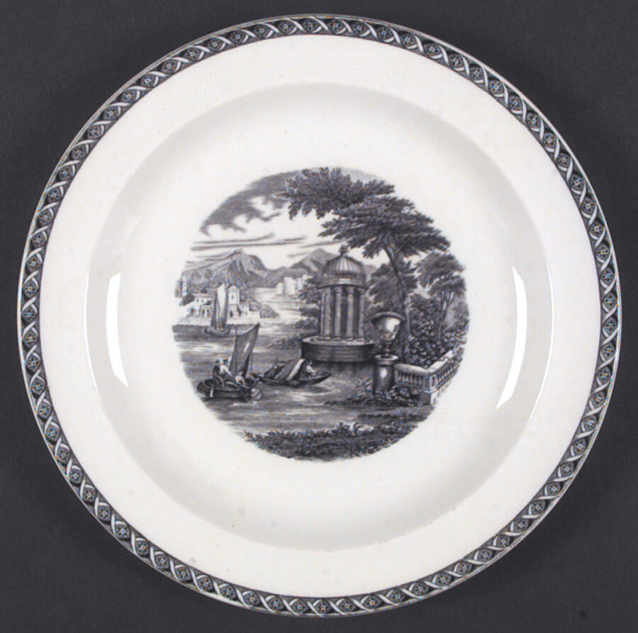 Lugano Black Luncheon Plate by Wedgwood-1