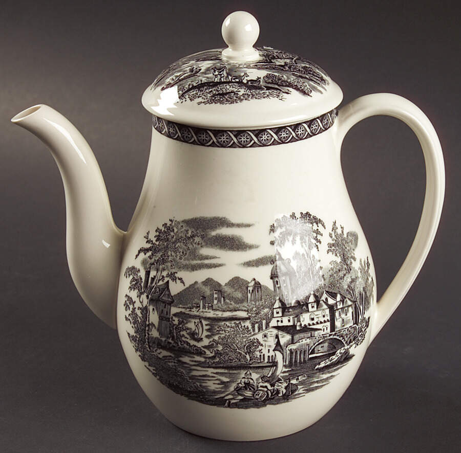 Lugano Black Mini Coffee Pot & Lid by Wedgwood-1