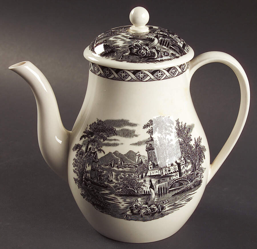 Lugano Black Coffee Pot & Lid by Wedgwood-1