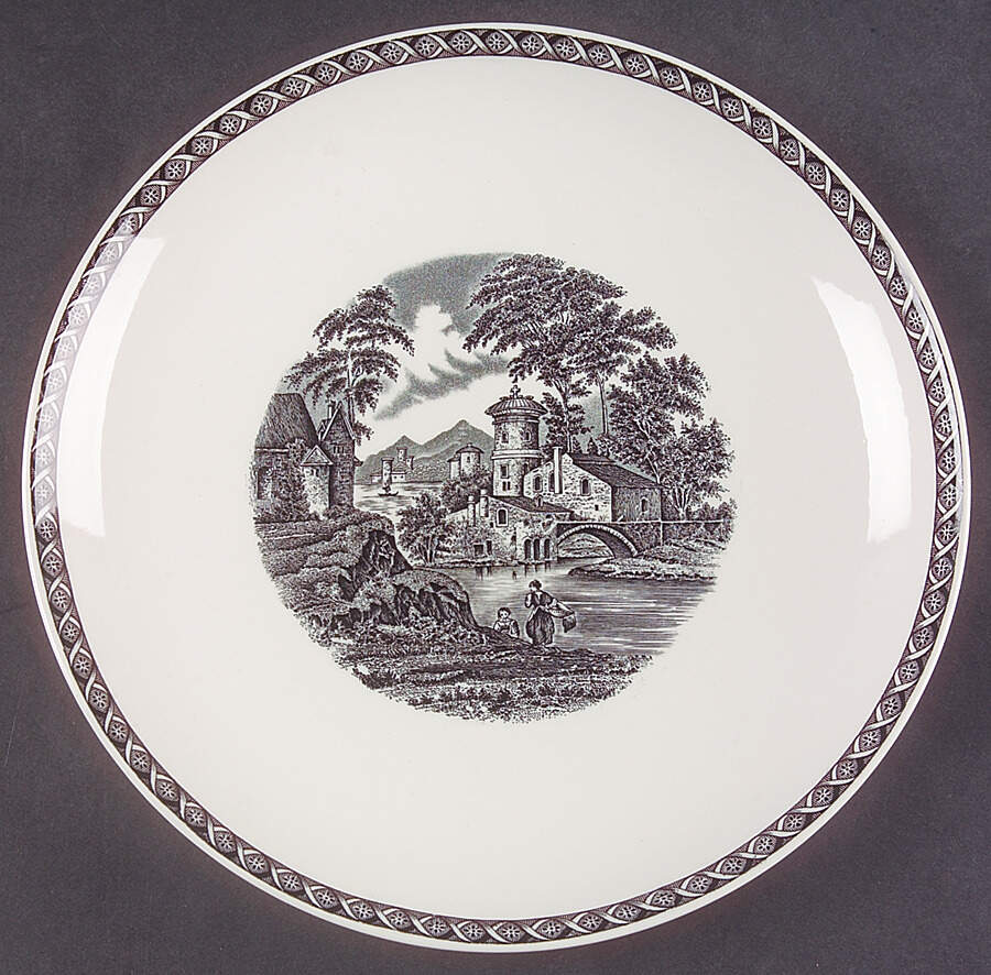Lugano Black Cake Plate by Wedgwood-1