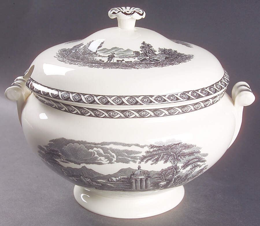 Lugano Black Tureen &  Lid by Wedgwood-1