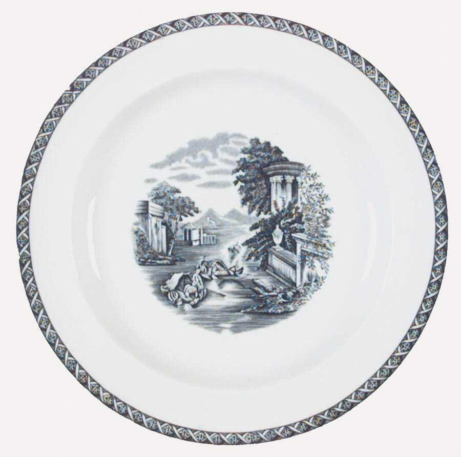 Lugano Black Salad Plate by Wedgwood-1