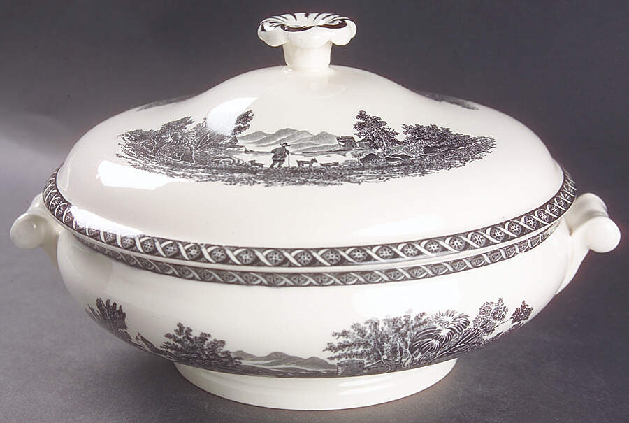 Lugano Black Round Covered Vegetable by Wedgwood-1