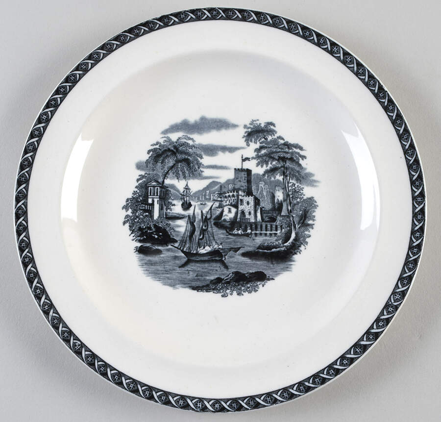 Lugano Black Luncheon Plate by Wedgwood-1