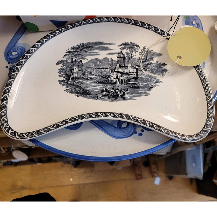 Lugano Black Crescent Salad Plate by Wedgwood-1