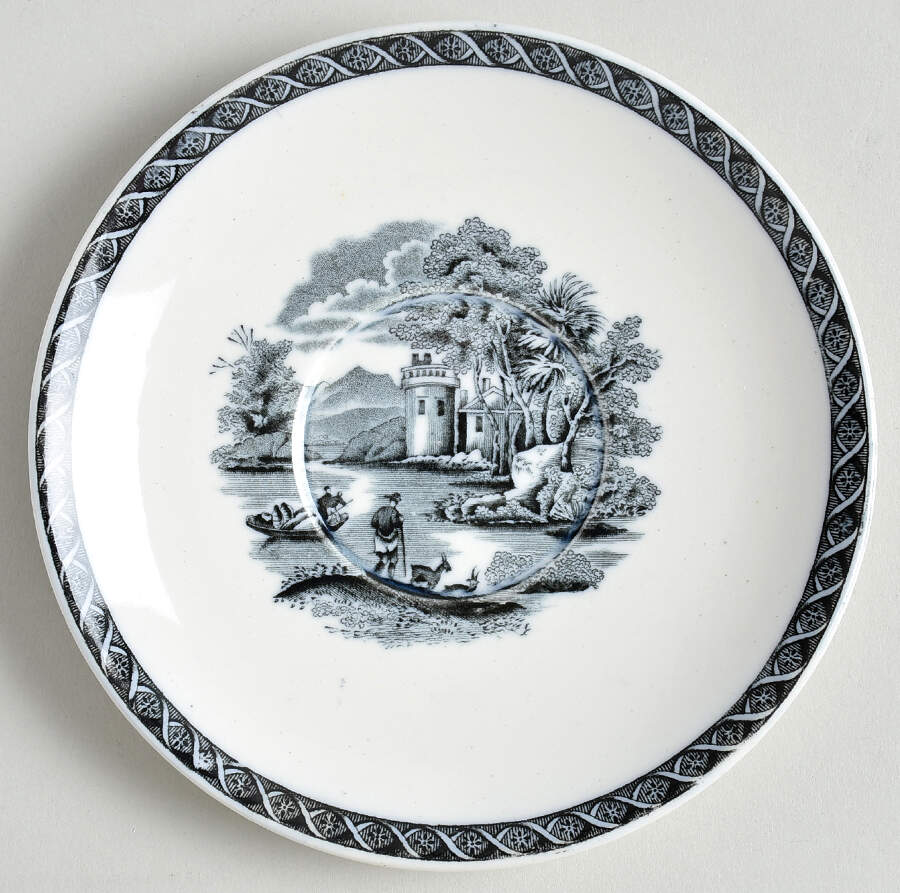 Lugano Black Saucer for Oversized Cup by Wedgwood-1