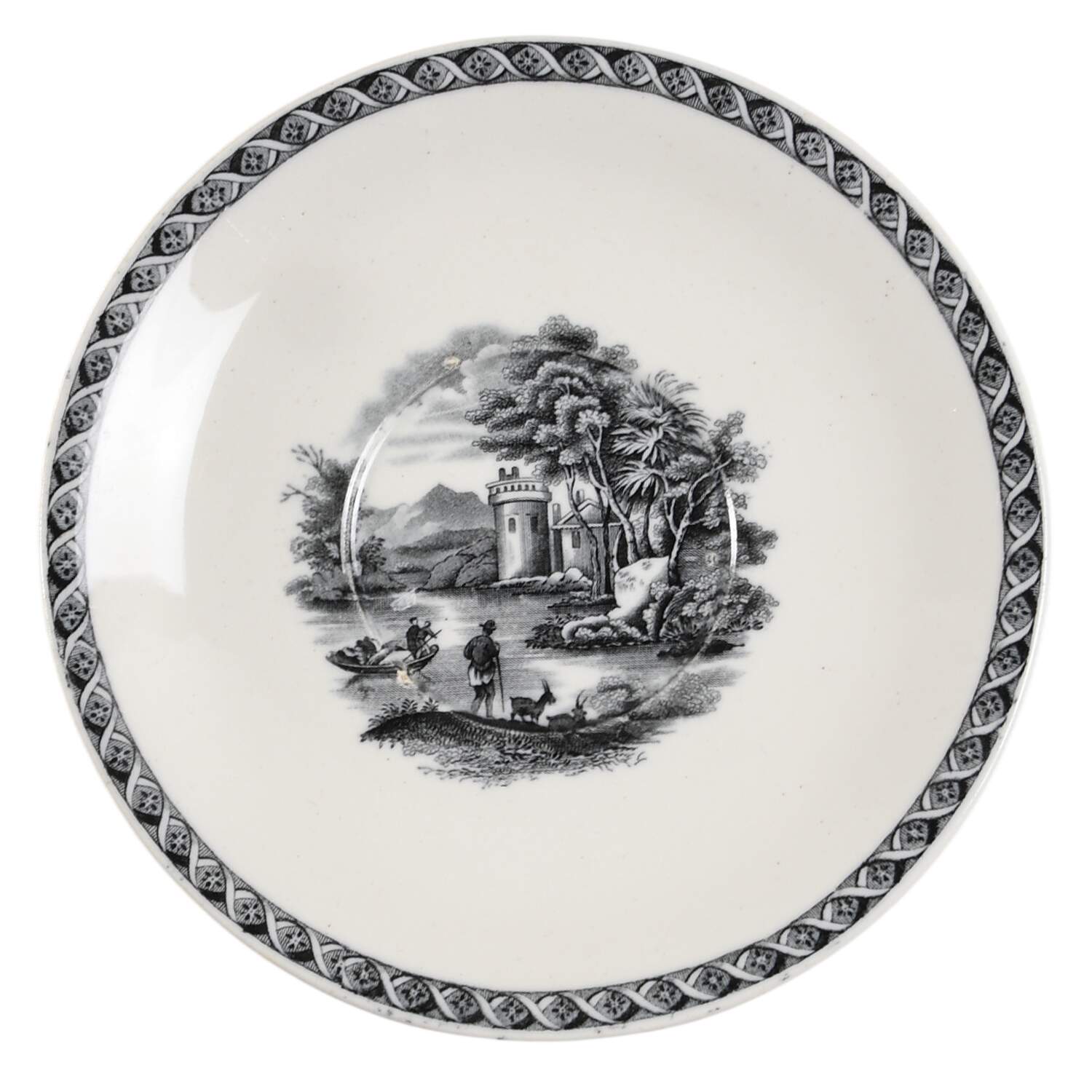Lugano Black Saucer for Oversized Cup by Wedgwood-1