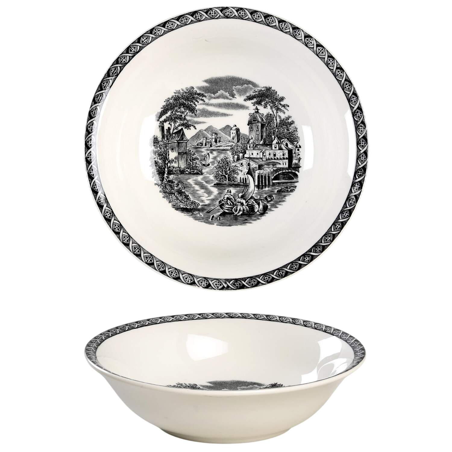 Lugano Black Coupe Cereal Bowl by Wedgwood-1