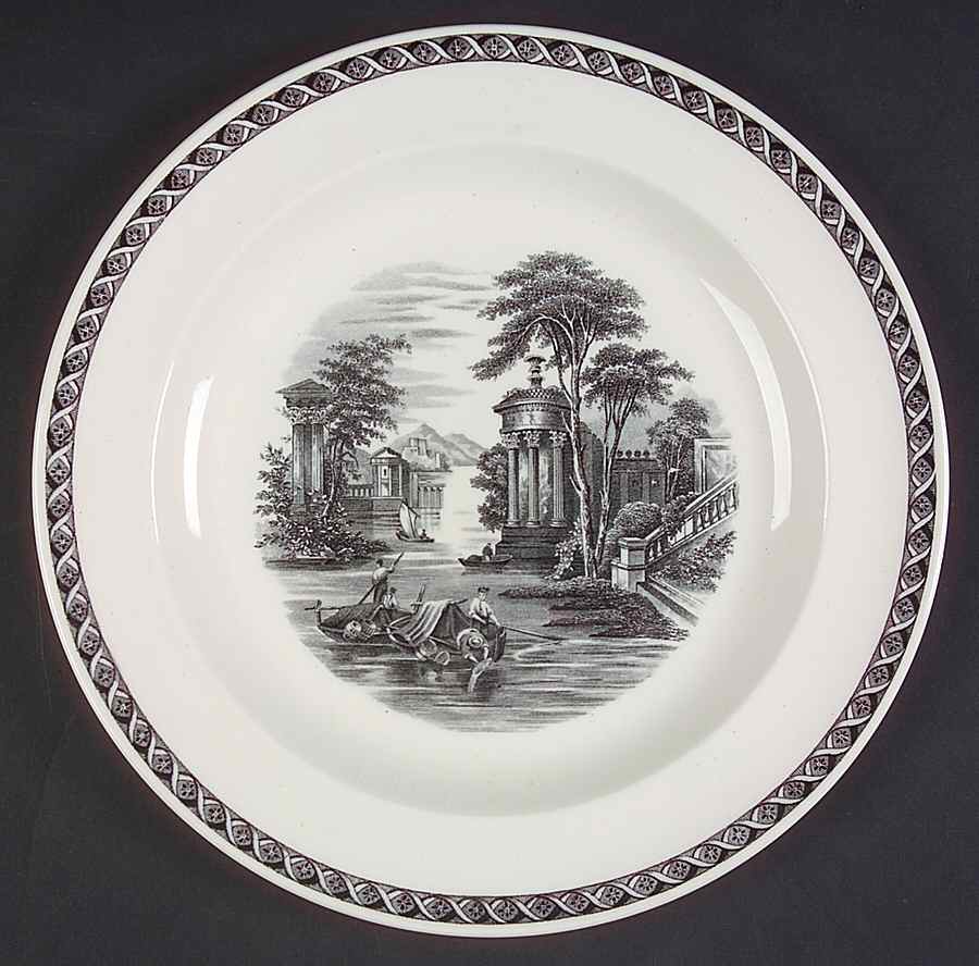 Lugano Black Salad Plate by Wedgwood-1