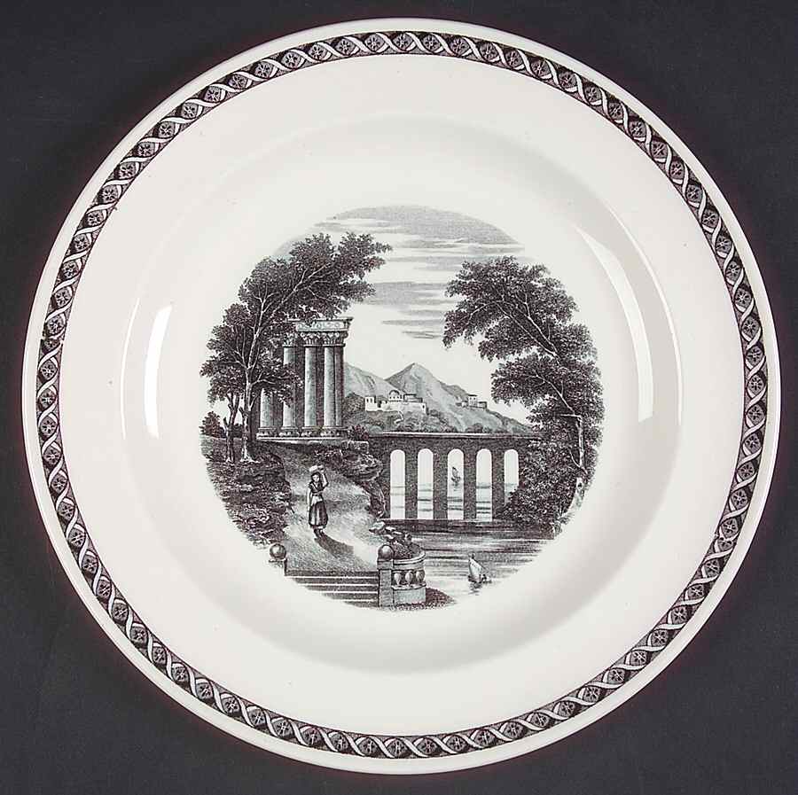 Lugano Black Salad Plate by Wedgwood-1