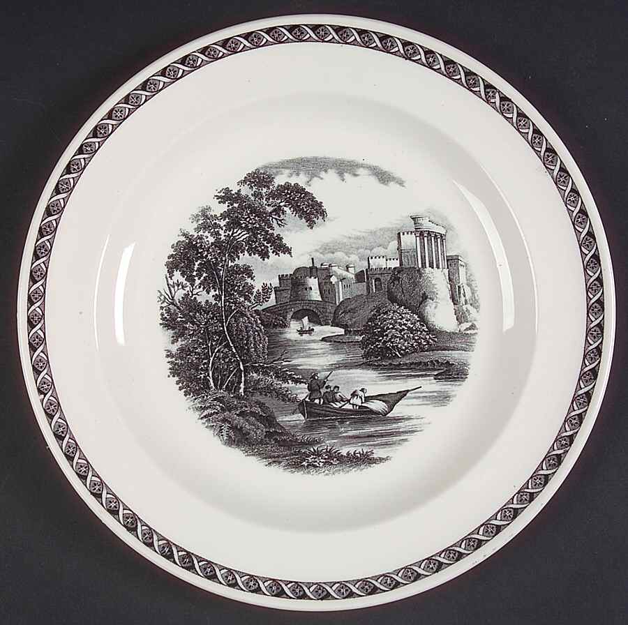 Lugano Black Salad Plate by Wedgwood-1