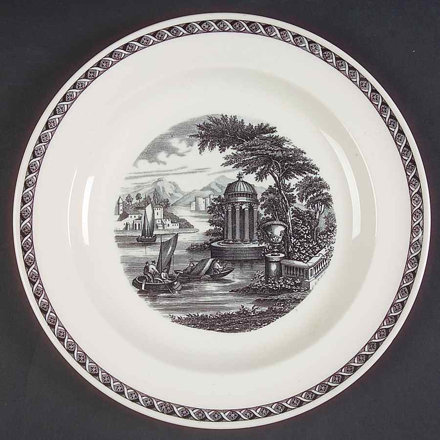 Lugano Black Salad Plate by Wedgwood-1